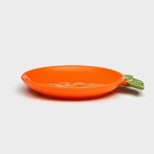 Керамика ручной работы Тарелка керамическая "Апельсин", плоская, оранжевая, 18 см, 1 сорт, Иран