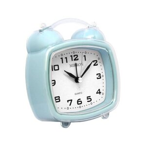 Классический настольный будильник MIRRON 8358 АКВ/Часы в спальню/Квадратный будильник/Часы для детской/Голубой цвет
