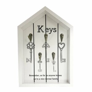 Ключница деревянная Keys 20х30 см белая