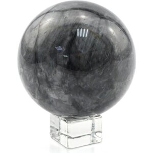 Коллекционный шар из яшмы серебряной, диаметр 70мм РадугаКамня