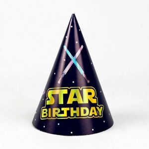 Колпак голографический Star birthday