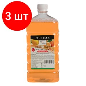 Комплект 3 штук, Средство для мытья пола Mr. White OPTIMA концентрат Лимон-Апельсин 1л
