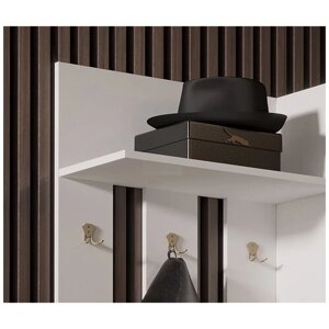 Комплект мебели для прихожей ЭРА Ника ВЗ-910, цвет: белый гладкий/фурнитура: черный