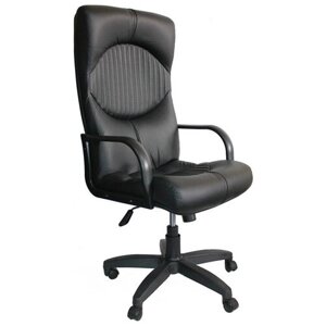 Компьютерное кресло Евростиль Гермес Стандарт M-PP офисное, обивка: натуральная кожа, цвет: черный