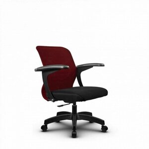 Компьютерное офисное кресло mетта SU-М-4/ подл. 160/осн. 005, Бордовое/Черное