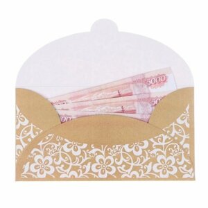 Конверт для денег "Универсальный" белые цветы, 19 х 10 см (комплект из 10 шт)