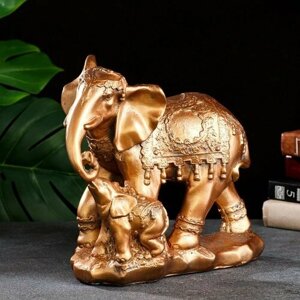 Копилка "Слон со слоненком" бронза, 15х27см (комплект из 3 шт)