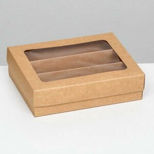 Коробка для макарун, с ложементом, крафт 21 x 16.5 x 5.5 см, 5 шт.