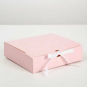 Коробка подарочная складная, упаковка, "Розовая", 16.5 x 12.5 x 5 см, без ленты