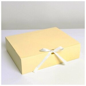 Коробка подарочная складная, упаковка, «Желтая», 31 х 24.5 х 8 см