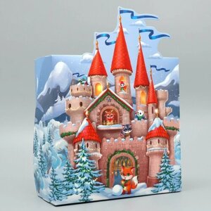 Коробка складная «С Новым годом! замок, 25 х 25 х 10 см