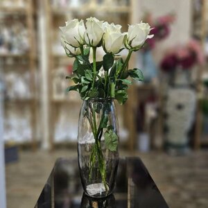 Красивая стеклянная ваза Эллипсойд 24 см, декор и интерьер в дом.