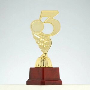 Кубок "3 место", наградная фигура, золото, подставка пластик, 16.8 x 6.2 x 6.4 см