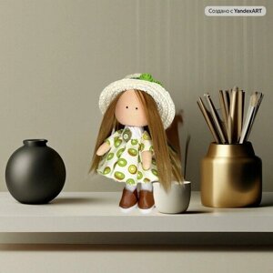 Кукла интерьерная ручной работы авторская в шляпе