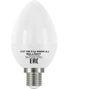 Лампа LED 5вт 4000K 470лм E14 IP 65 свеча | код 88297880 | bellight ( 1шт )