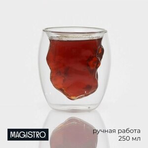 Magistro Стакан стеклянный с двойными стенками Magistro «Дуо. Вулкан», 250 мл, 9,310 см