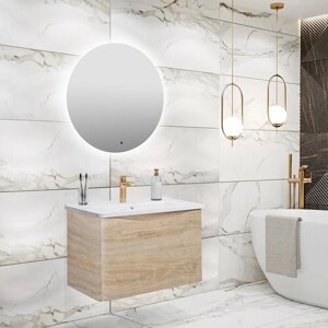 Мебель для ванной / Runo / Тоскана 60 с зерк Руан D 65 светлое дерево / с умывальником Никсон 60