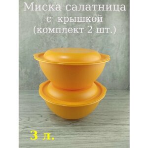 Миска салатница с крышкой 3 л.(комплект 2 шт.)