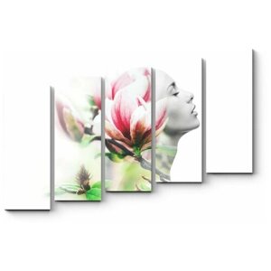 Модульная картина Девушка-цветок 120x84
