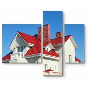 Модульная картина Дом с красной крышей130x107