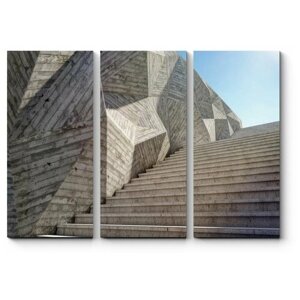 Модульная картина Элемент бетонной стены с лестницей вверх80x57
