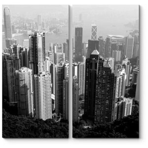 Модульная картина Монохромный Гонконг90x90