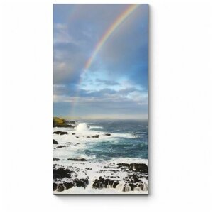 Модульная картина Морской пейзаж с радугой 40x80