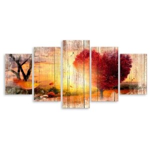 Модульная картина на холсте "Дерево любви" 170x85 см