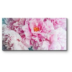 Модульная картина Нежно-розовые пионы 140x70