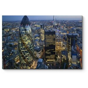 Модульная картина Огни делового центра Лондона 140x93
