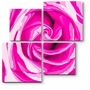 Модульная картина Розовая роза 60x60