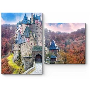 Модульная картина Сказочный замок в горах 160x120