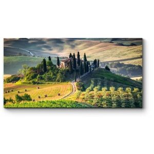 Модульная картина Тоскана, панорамный пейзаж150x75