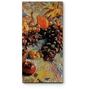 Модульная картина Виноград, лимоны, груши и яблоки, Винсент Ван Гог 30x60