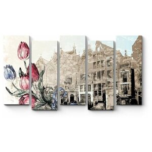 Модульная картина Винтажный Амстердам 90x52