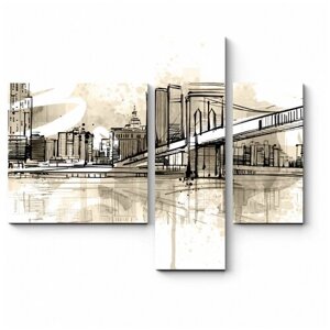Модульная картина Винтажный мост 110x91