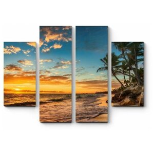 Модульная картина Восход солнца на райском острове 90x68