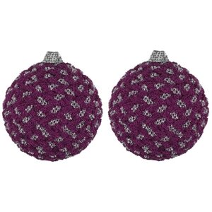 Набор елочных шаров KARLSBACH 11880, фиолетово-серебристый, 10 см, 2 шт.