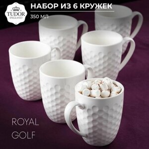 Набор кружек 350 мл чайный, кофейный набор из фарфора на 6 персон Tudor England Royal Golf 6шт.