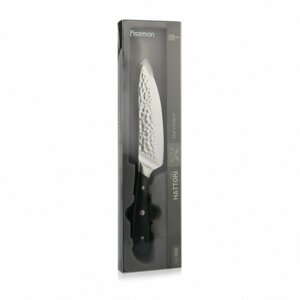 Набор ножей Шеф-нож Fissman Hattori hammered, лезвие: 15 см, черный