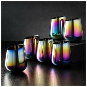 Набор стаканов низких "Иллюзия", 450 мл, 9,5х11,5 см, 6 шт, цвет хамелеон (1 шт.)