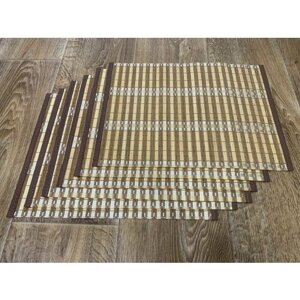 Набор термостойких сервировочных салфеток 6 шт из бамбука 25х35 на стол