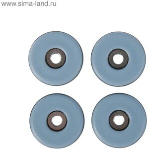 Накладка мебельная круглая тундра, d=30 мм, 4 шт, полимерная, цвет серый