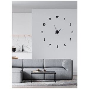 Настенные часы на кухню 3d Roomton Цифры, большие часы в гостиную, наклейка часы для дома