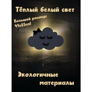 Настенный, светодиодный светильник на батарейках, ночник для детей и взрослых "Облако Оля"