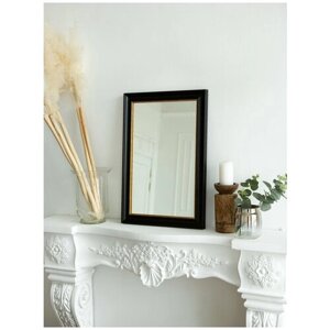 Настольное зеркало в гостиную, интерьерное зеркало в багете классика "Яркое зеркало", 40х60 см, цвет черный