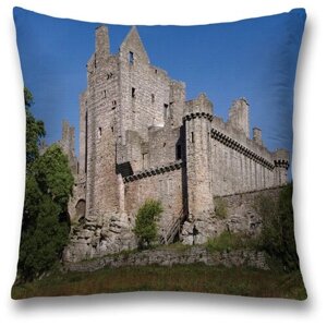 Наволочка декоративная JoyArty "Шотландский замок" на молнии, 45x45 см