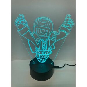 Ночник детский Бравл Сту, 3D Светильник-ночник светодиодный, разноцветный, Led-Светильник на батарейках