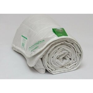 Одеяло лежебока Лён и Бамбук 200х220 в сатине, легкое 150 г/м2, цвет белый, 5724-220-1