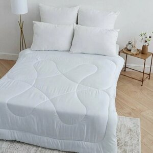 Одеяло облегчённое, 140х205 см, файбер, микрофибра белая, 100% полиэстер (комплект из 2 шт)